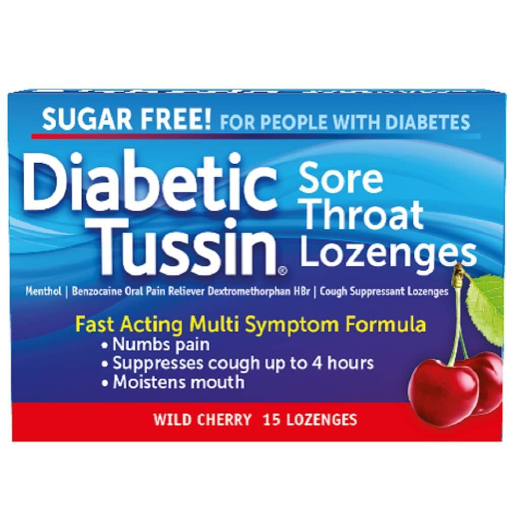 Diabetic Tussin Sore Throat & Cough Lozenges, Wild Cherry