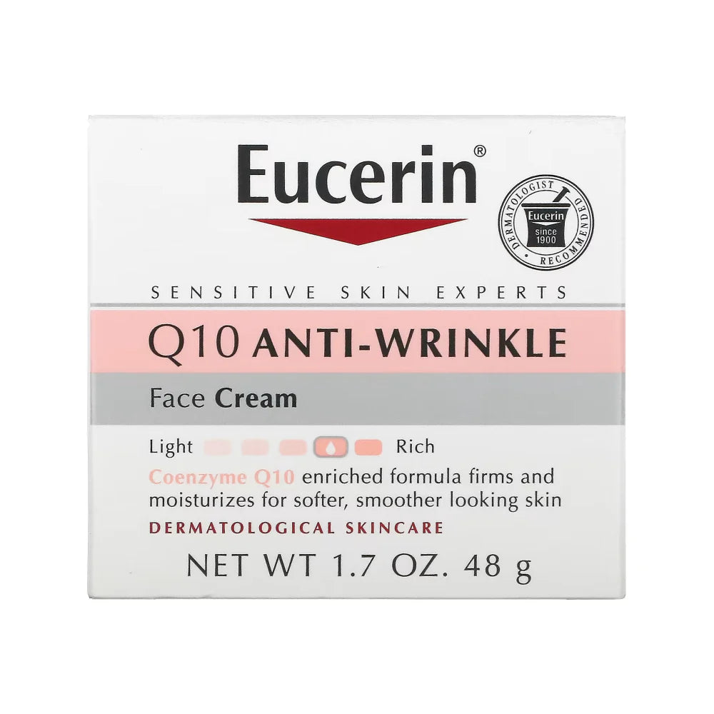 Eucerin Q10 Anti-Wrinkle Sensitive Skin Unscented Face Cream - 1.7oz