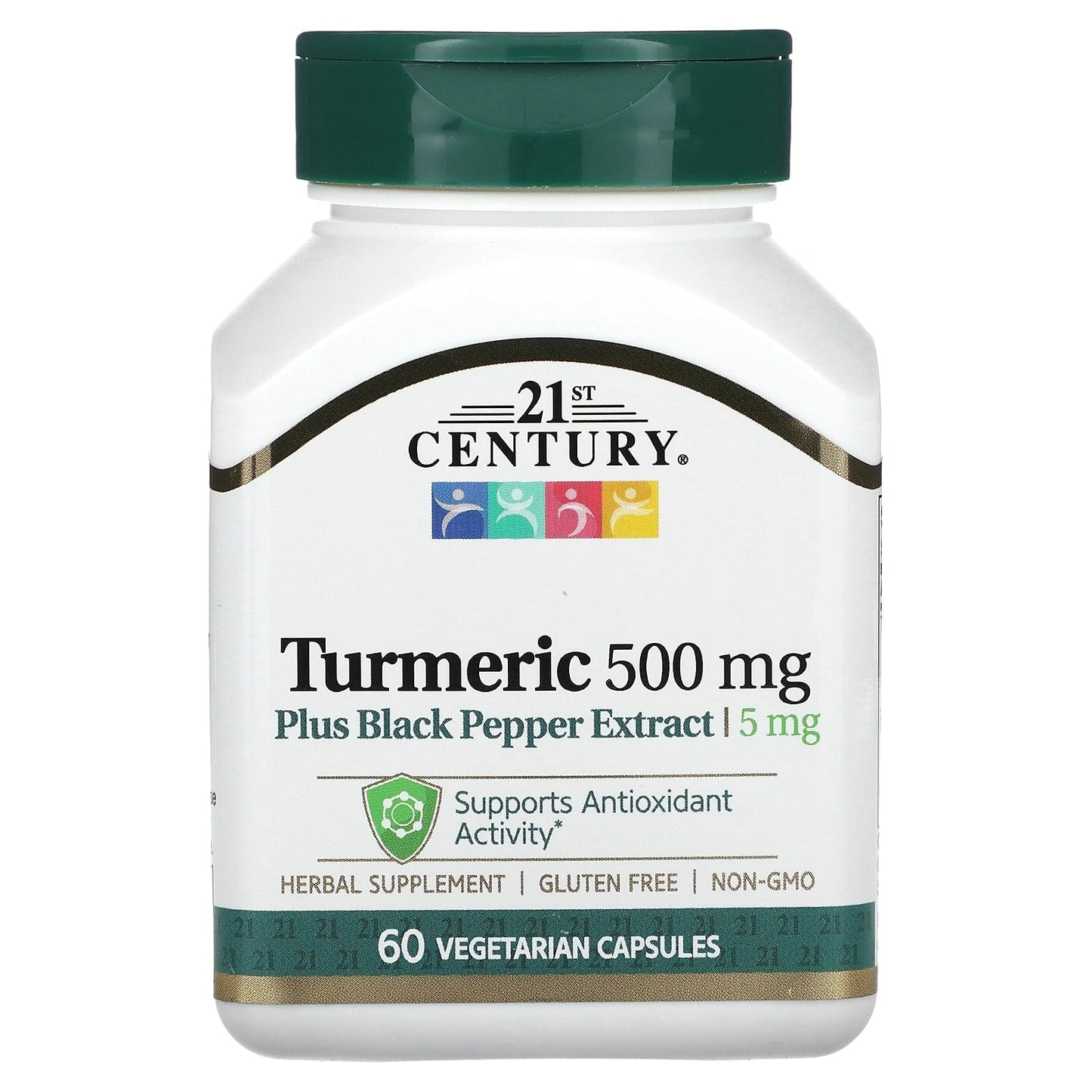 21st Century Turmeric Plus Black Pepper Extract, 500 Mg, 60 Vegetarian Capsules