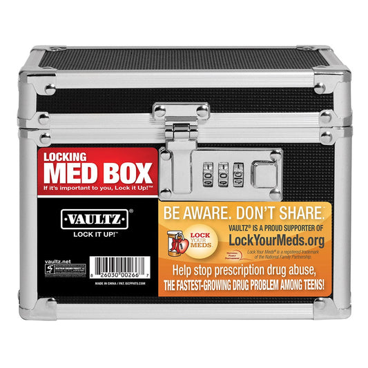 Vaultz Medicine Lock Box With Combination Lock, Black