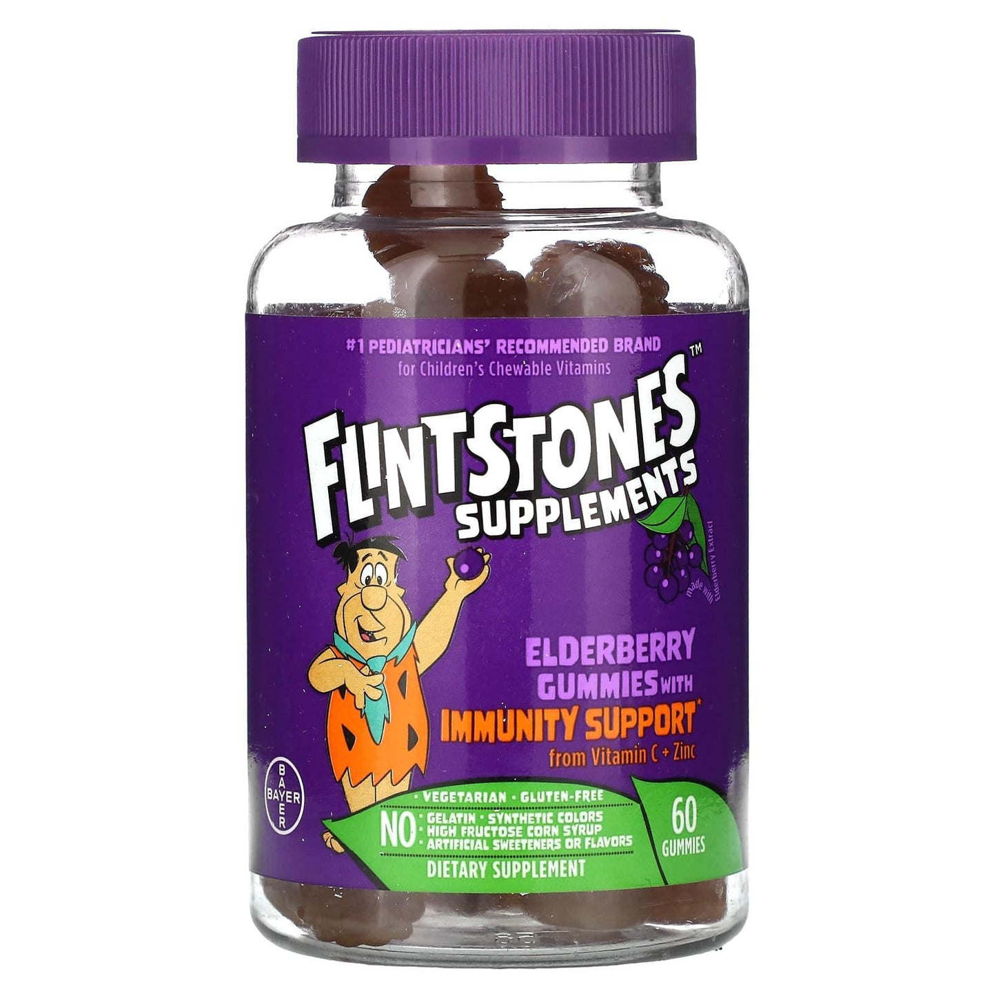 Flintstones Kids Elderberry Gummies With Immunity Support