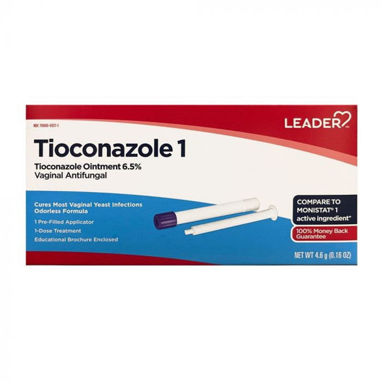 Leader Tioconazole 1, Vaginal Antifungal, 4.6 G