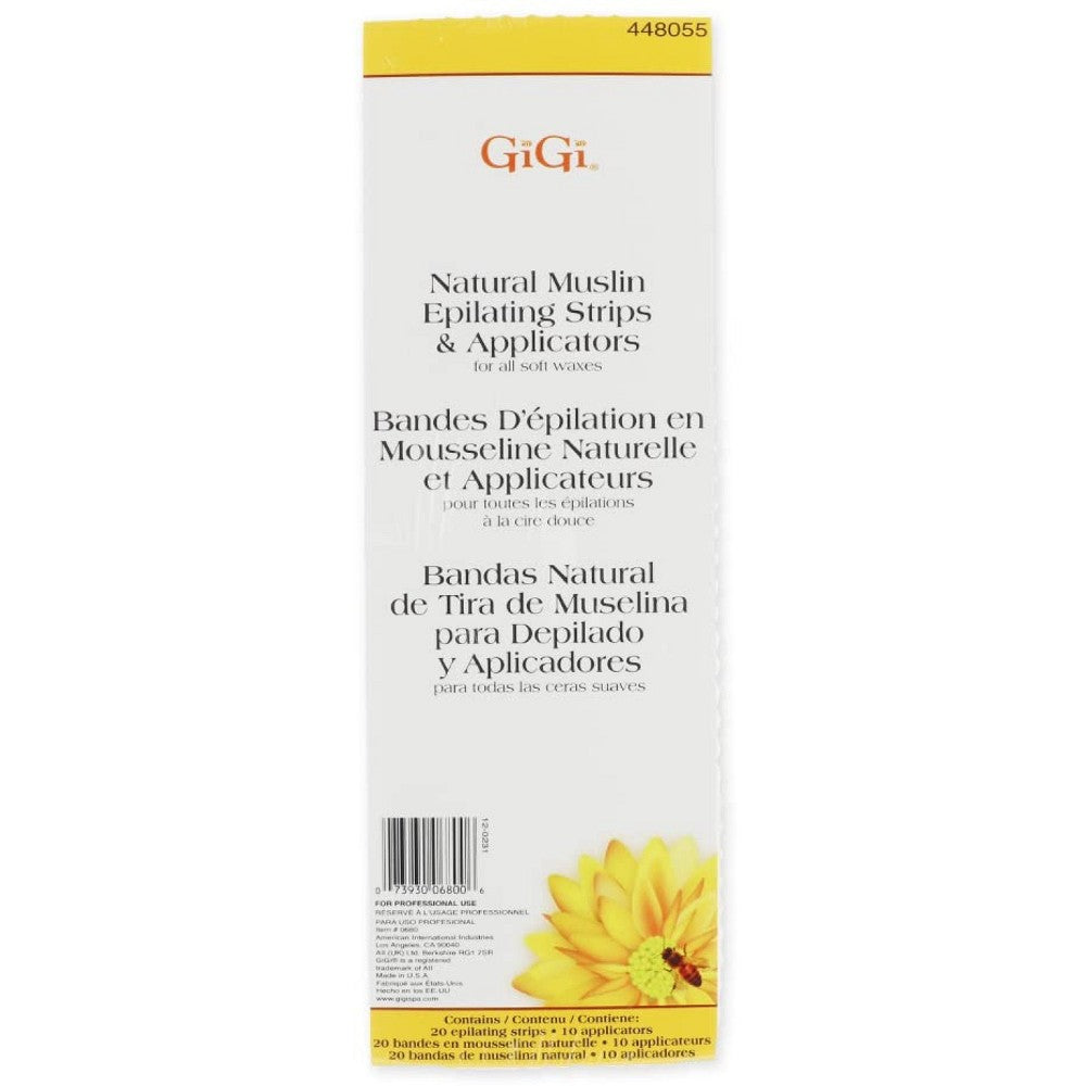 GiGi Natural Muslin Epilating Strips & Applicators Combo#6