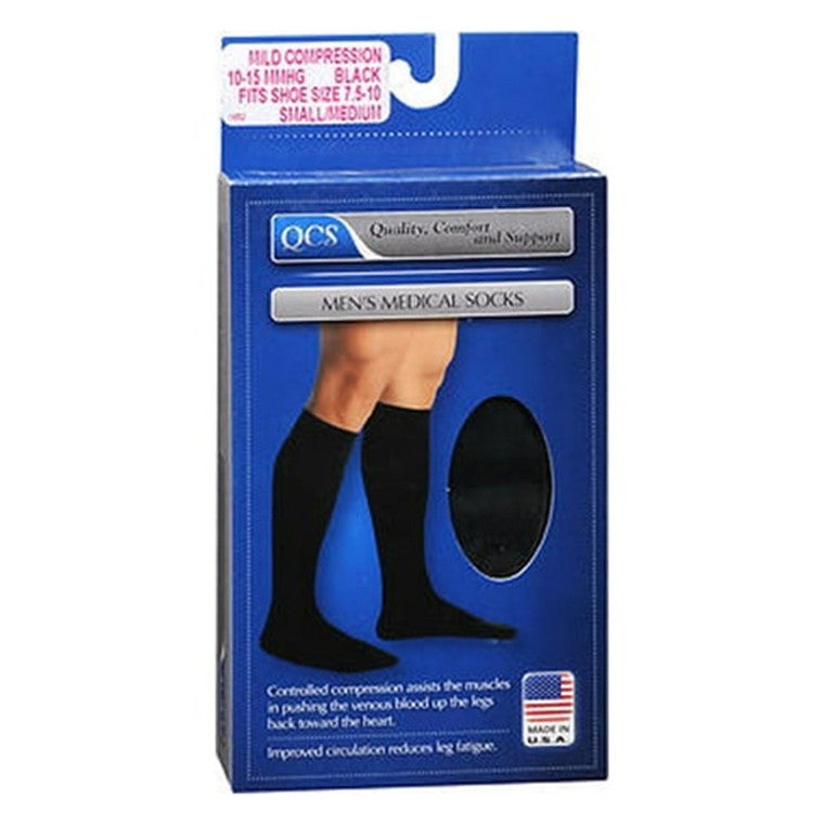 Scott Specialties QCS Men's Medical Socks Mild Small/Medium, Black - 1 Pr