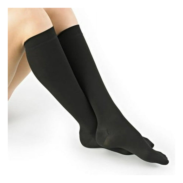 Loving Comfort Stockings Microfiber Knee High 10 To 20Mmhg Closed Toe Women Black, Small, 1 Pair