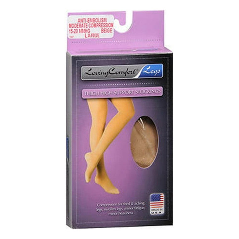 Scott Specialties Loving Comfort Legs Anti-Embolism Support Thigh High Stockings, Large 1 Pair
