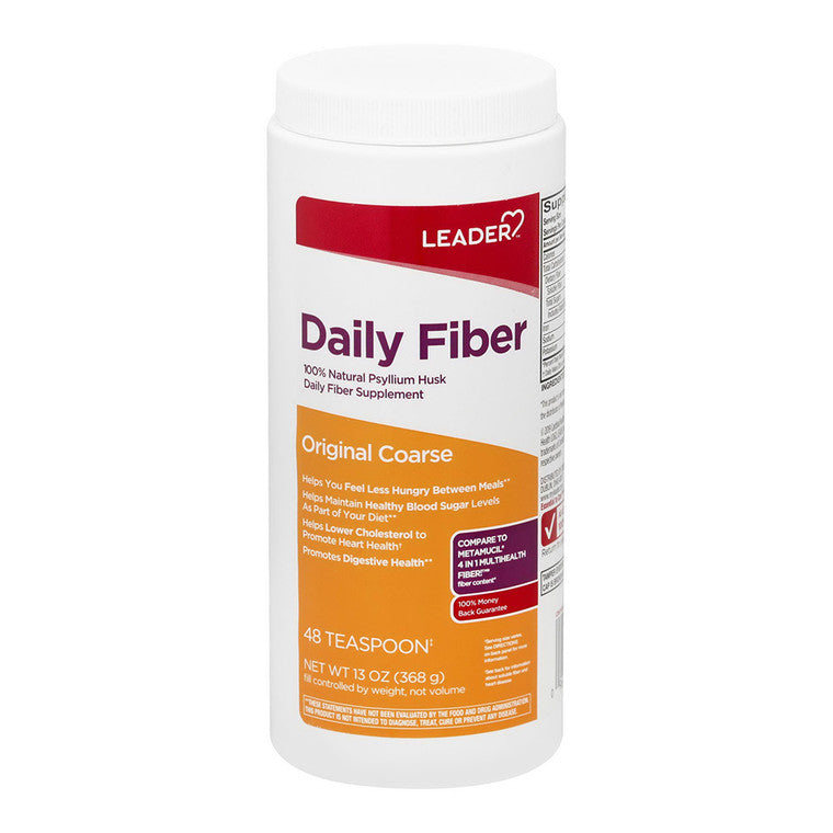 Leader Health Care Daily Fiber Psyllium 100% Supplement Powder, 13 Oz