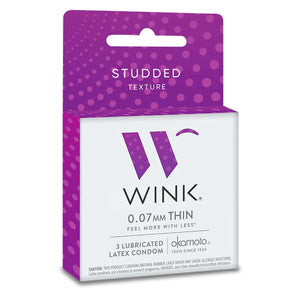 Wink Studded Texture Lubricated Male Latex Condoms