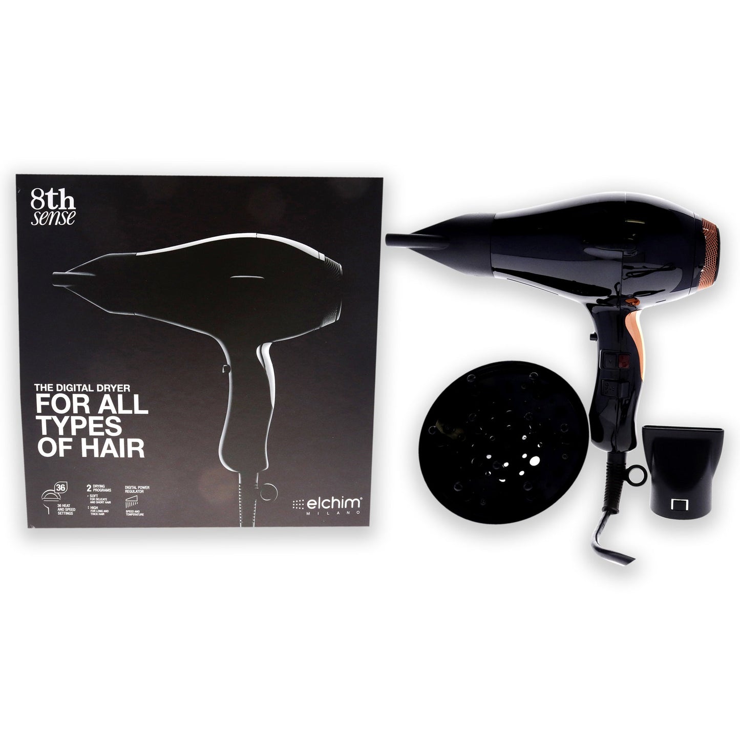 Elchim 8th Sense Sunset Copper Hair Dryer - Black - 1 Pc