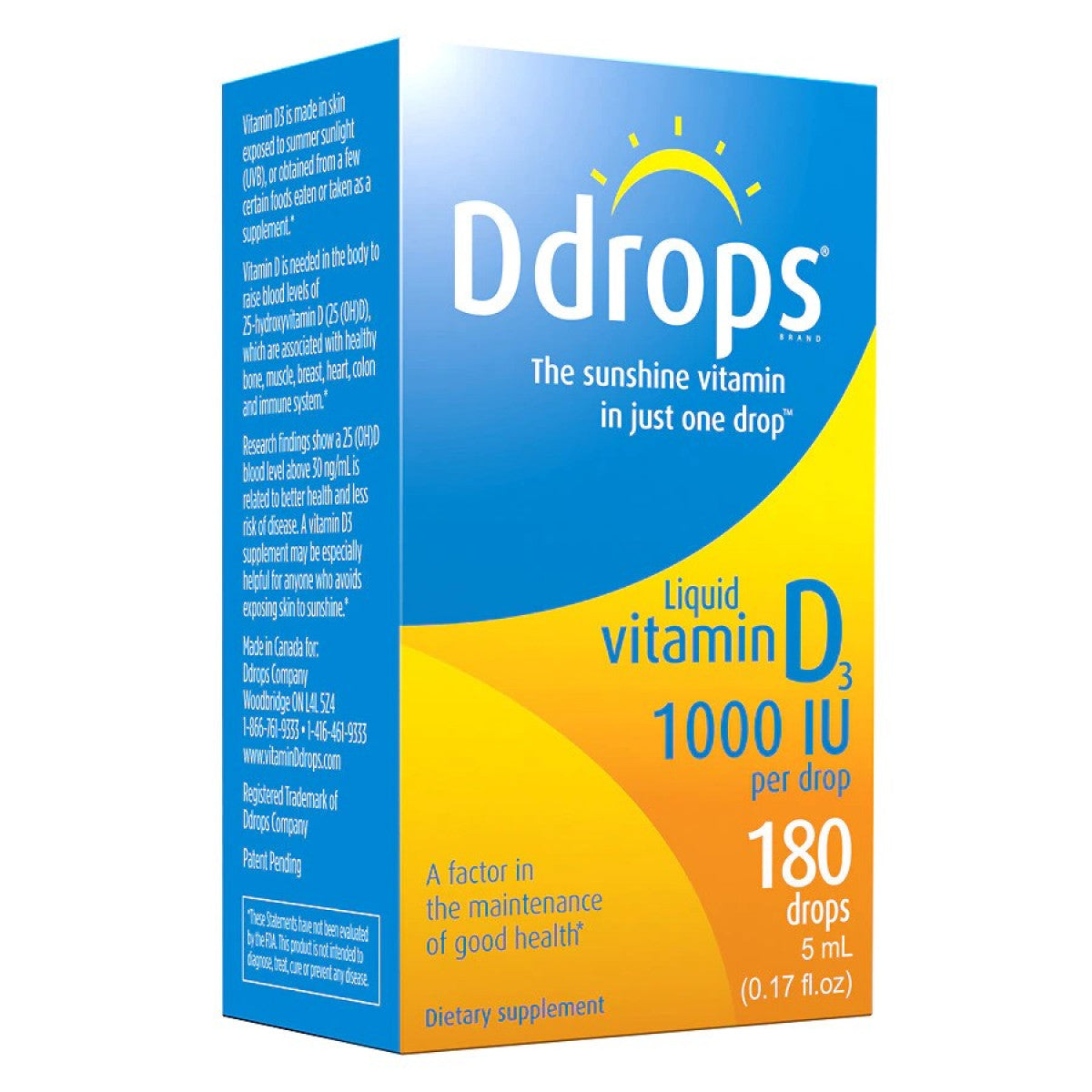 Ddrops D Drops Liquid Vitamin D3 - 1000 IU - 0_17 Fl Oz