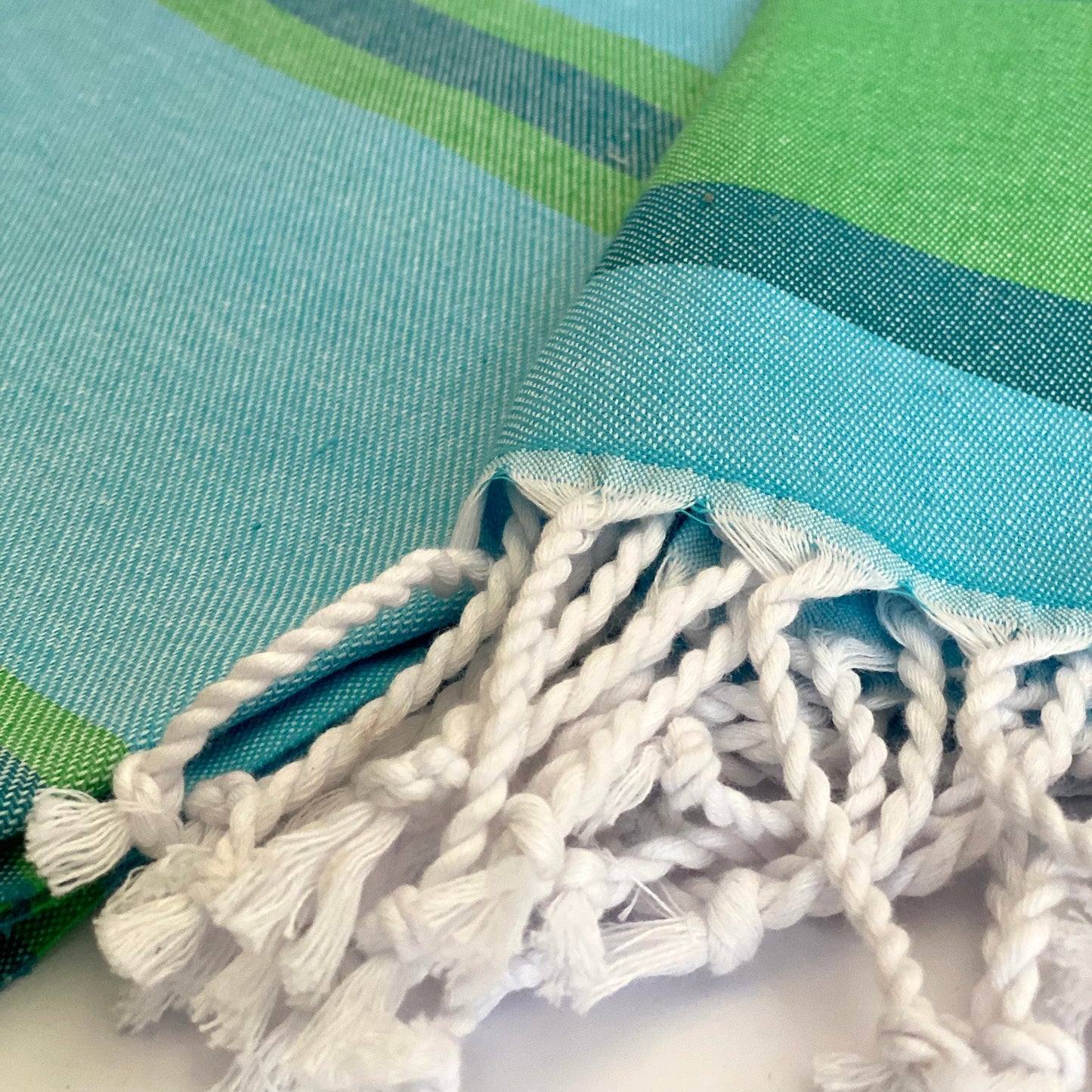 Samara Striped Sustainable Turkish Towel Green