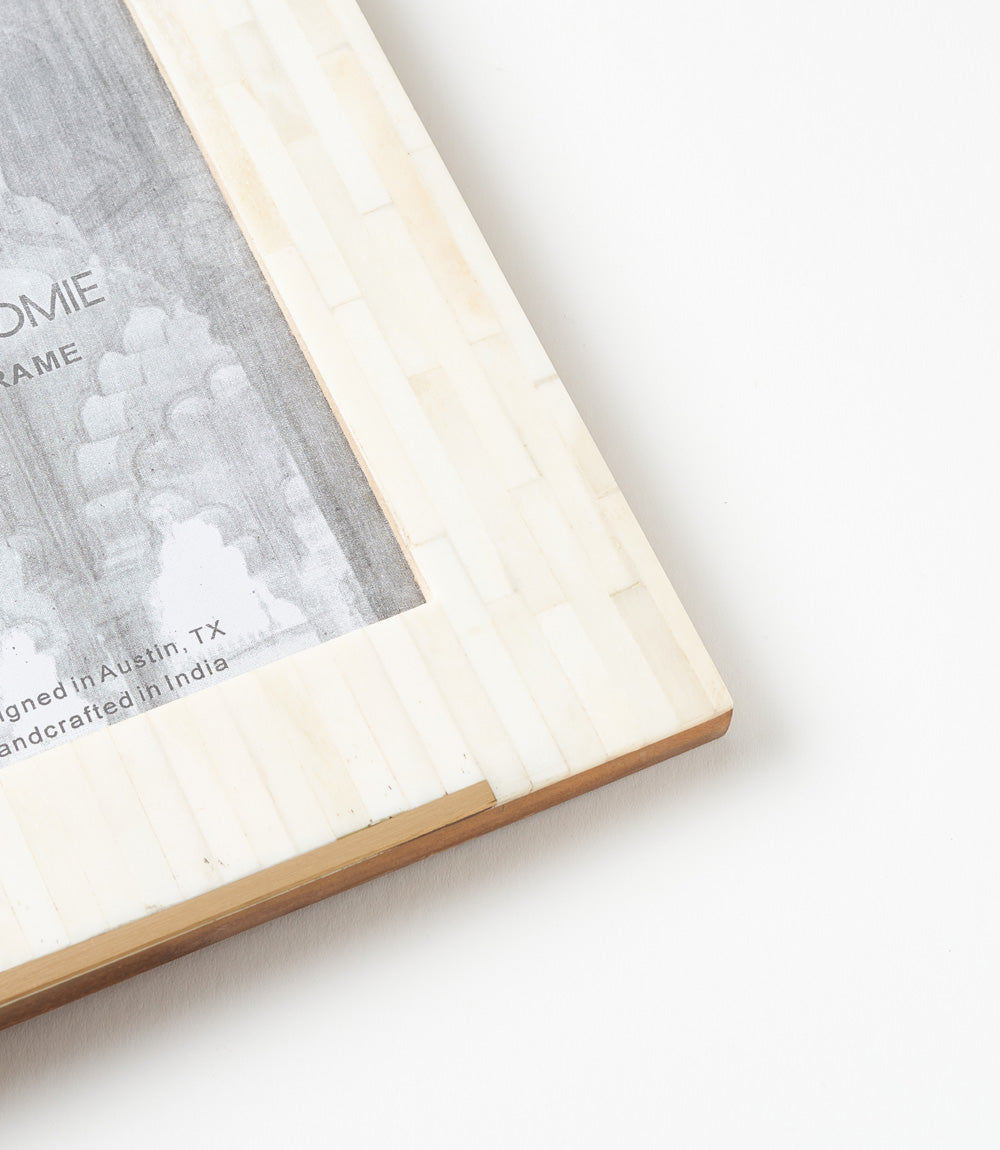 Mukhendu 5x7 Picture Frame - Carved Bone, Brass Accent - Osadia Concept Store