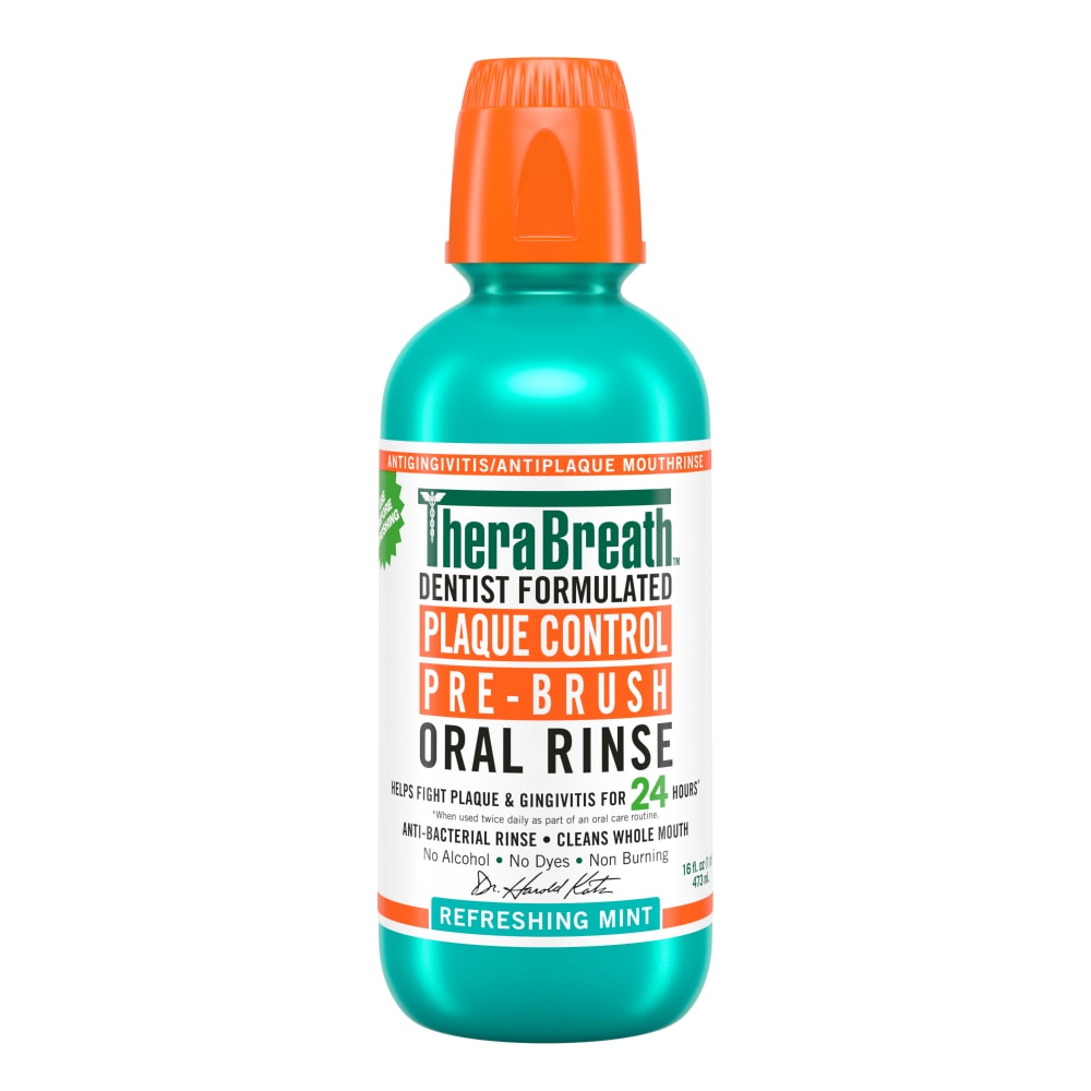 Therabreath Plaque Control Pre-Brush Oral Rinse - Refreshing Mint Flavor