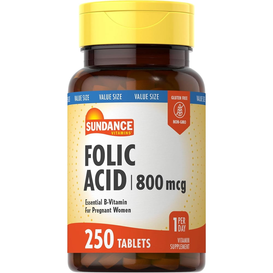 Sundance Vitamins Folic Acid 800 Mcg Tablets