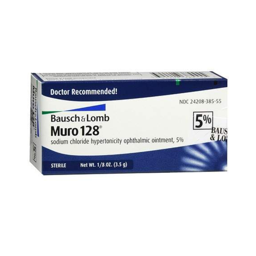 Bausch & Lomb Muro 128 5% Sterile Ophthalmic Ointment, 0.12 Oz