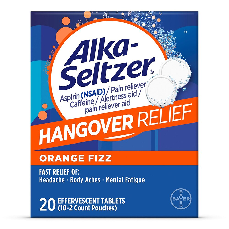 Alka-Seltzer Hangover Relief Orange Fizz Effervescent Tablets