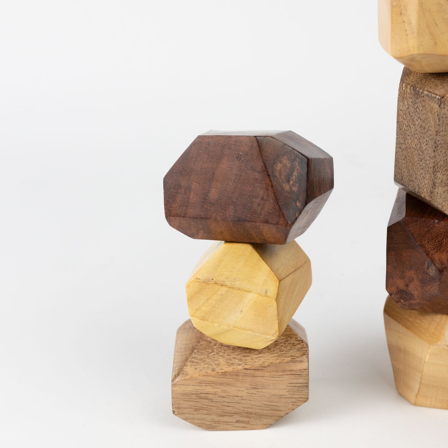 Upcycled Wood Stacking Stones - Set of 9