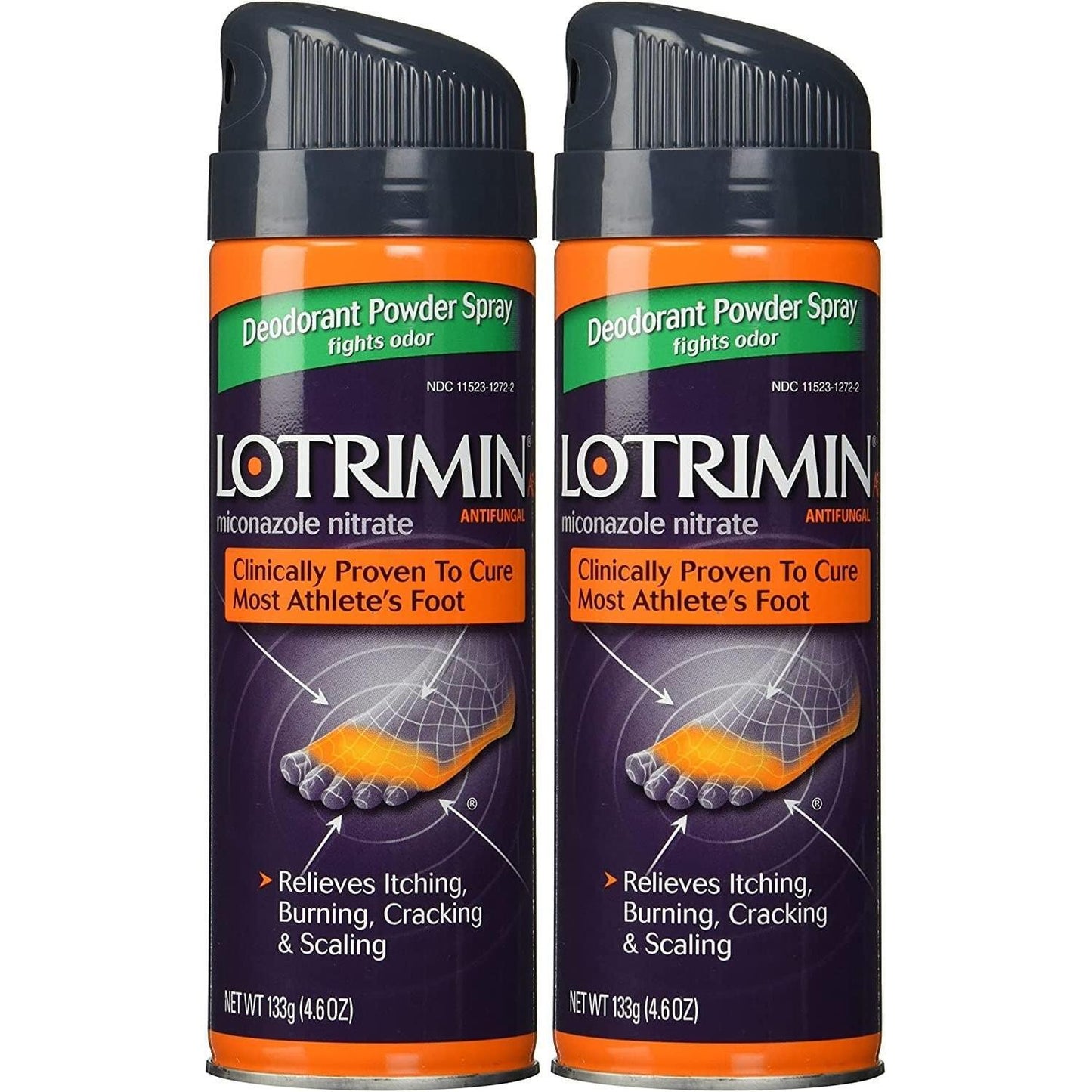 Lotrimin AF Athlete's Foot Powder Spray, Miconazole Nitrate 2%, Clinically Proven Effective Antifungal Treatment Of Most AF, Jock Itch And Ringworm, 4.6 Ounces (133 Grams) Spray Can