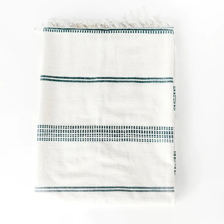 Aden Throw - Natural / Navy