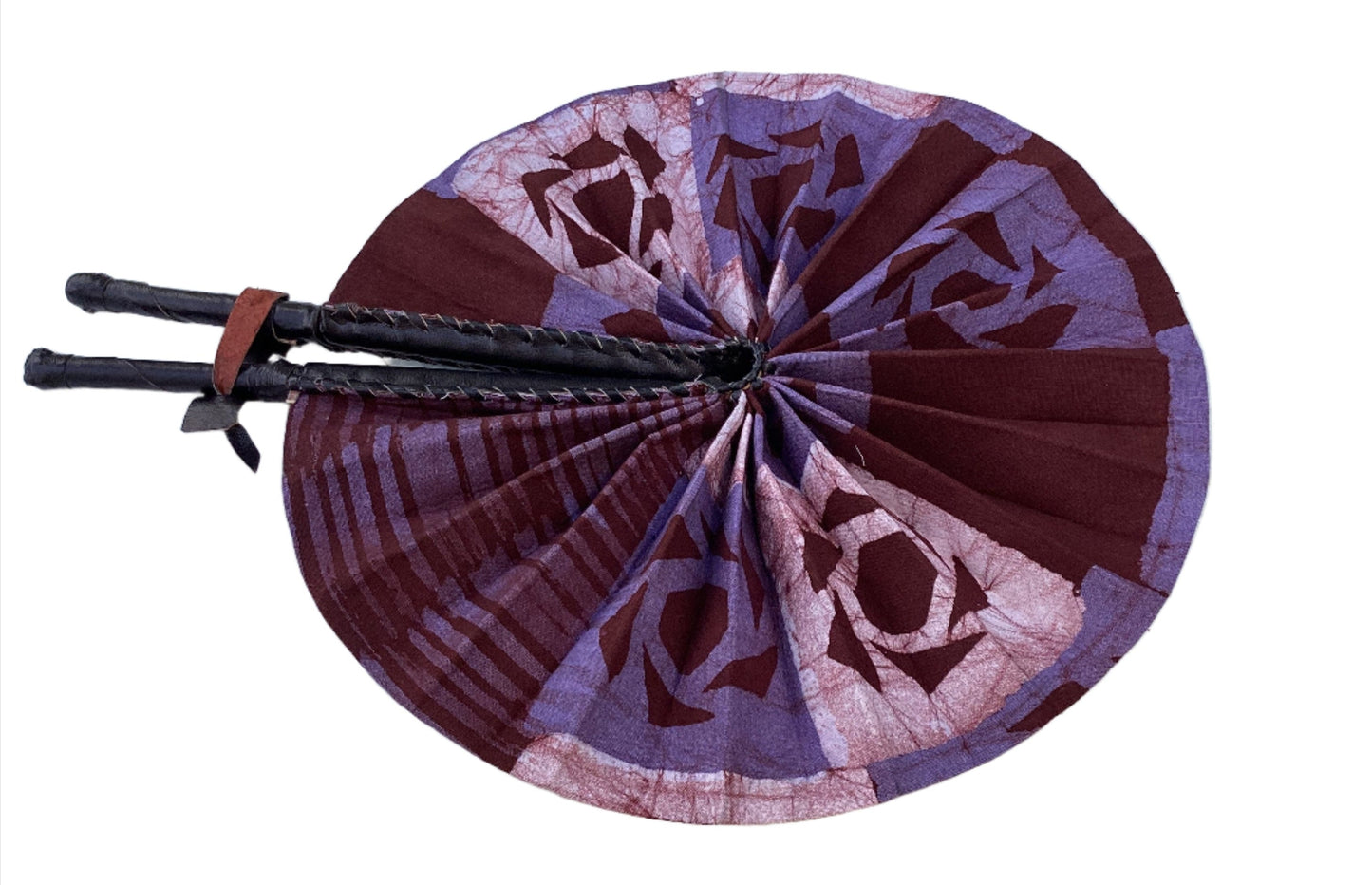 African Wax Print Fan, Handmade in Ghana