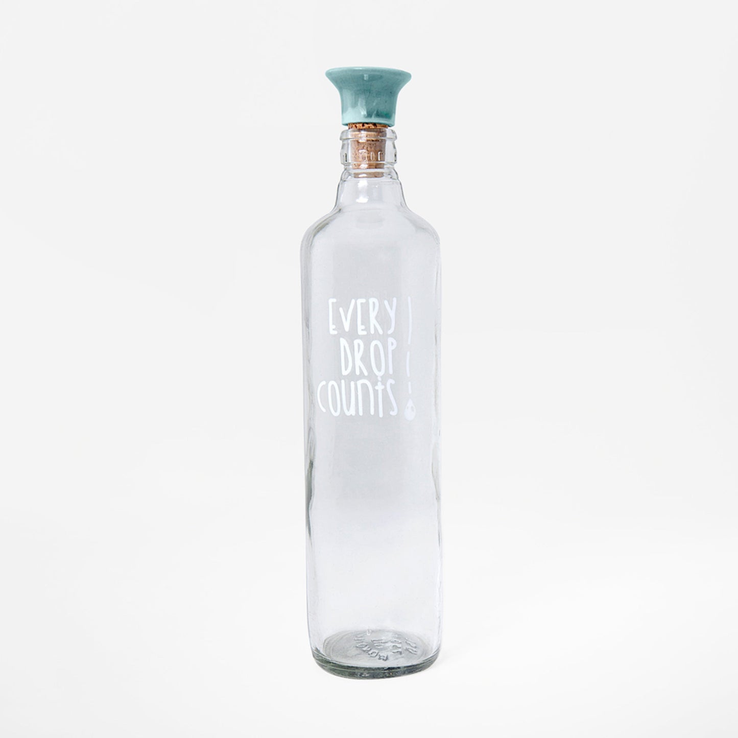 Drop Glass Water Bottle with Ceramic Stopper | Airtight Clear Bottle