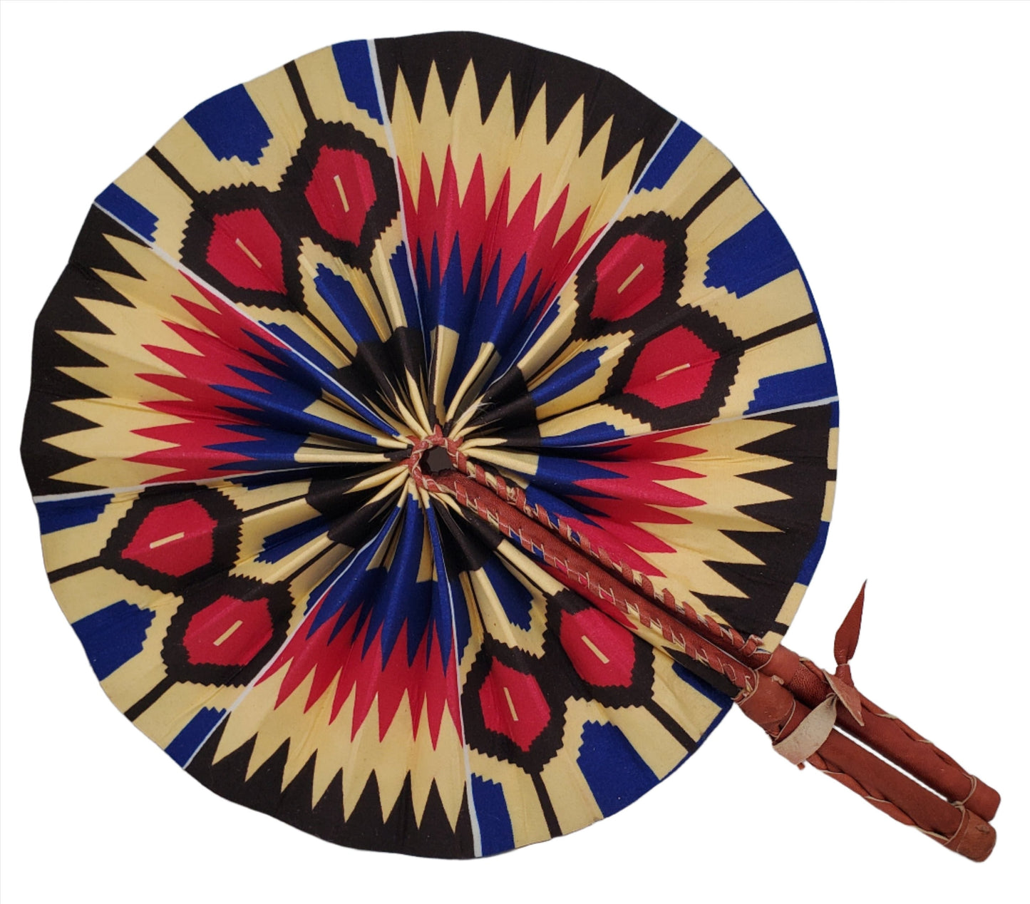 African Wax Print Fan, Handmade in Ghana