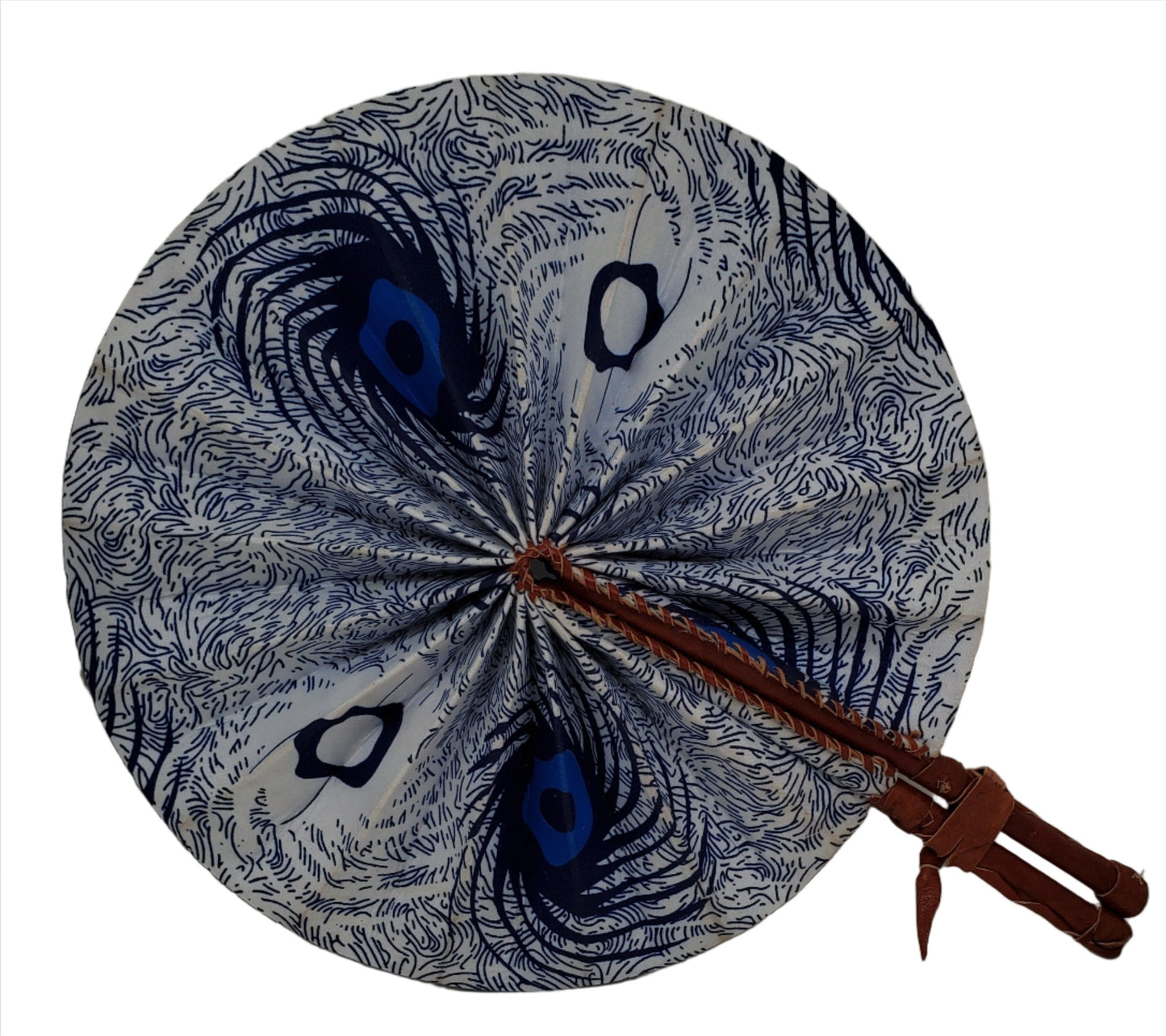 African Wax Print Fan, Handmade in Ghana