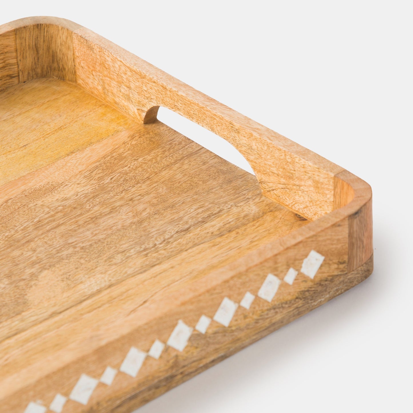 Artisan's Grace Carved Wooden Large Tray