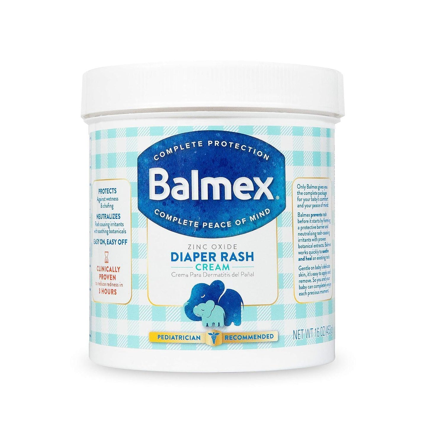 Balmex Complete Zinc Oxide Protection Diaper Rash Cream, 16 Oz