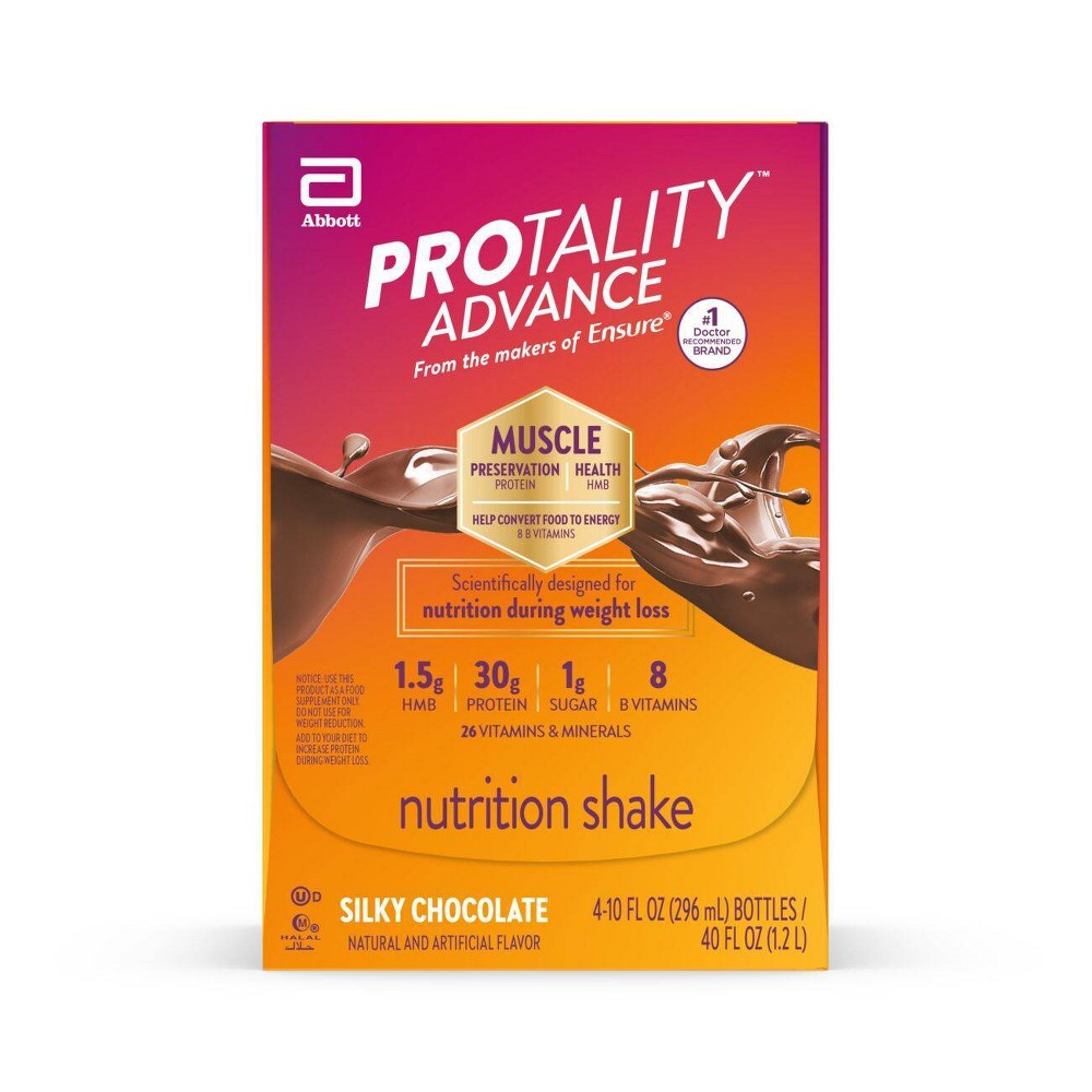 Protality Advance Nutritional Milk Shake - Chocolate - 10oz/4pk
