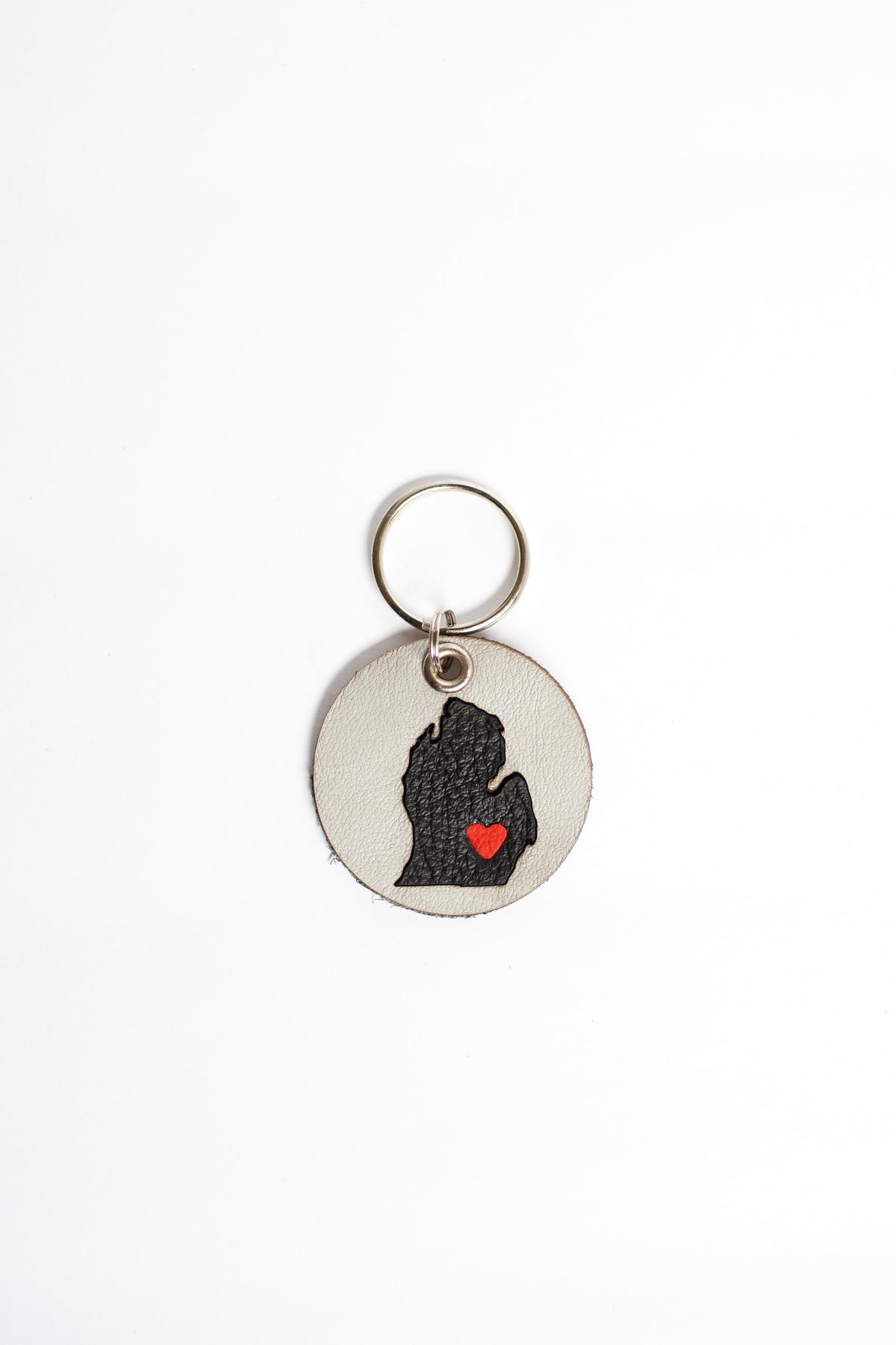 On the Move Michigan Keychain | Repurposed Automotive Leather | Team & Various Colors Available