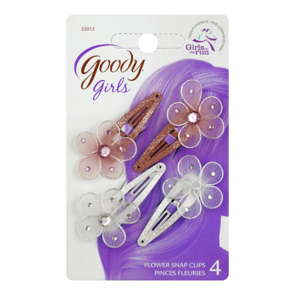 Goody 4pc Assorted Color Flower Clips (22012)