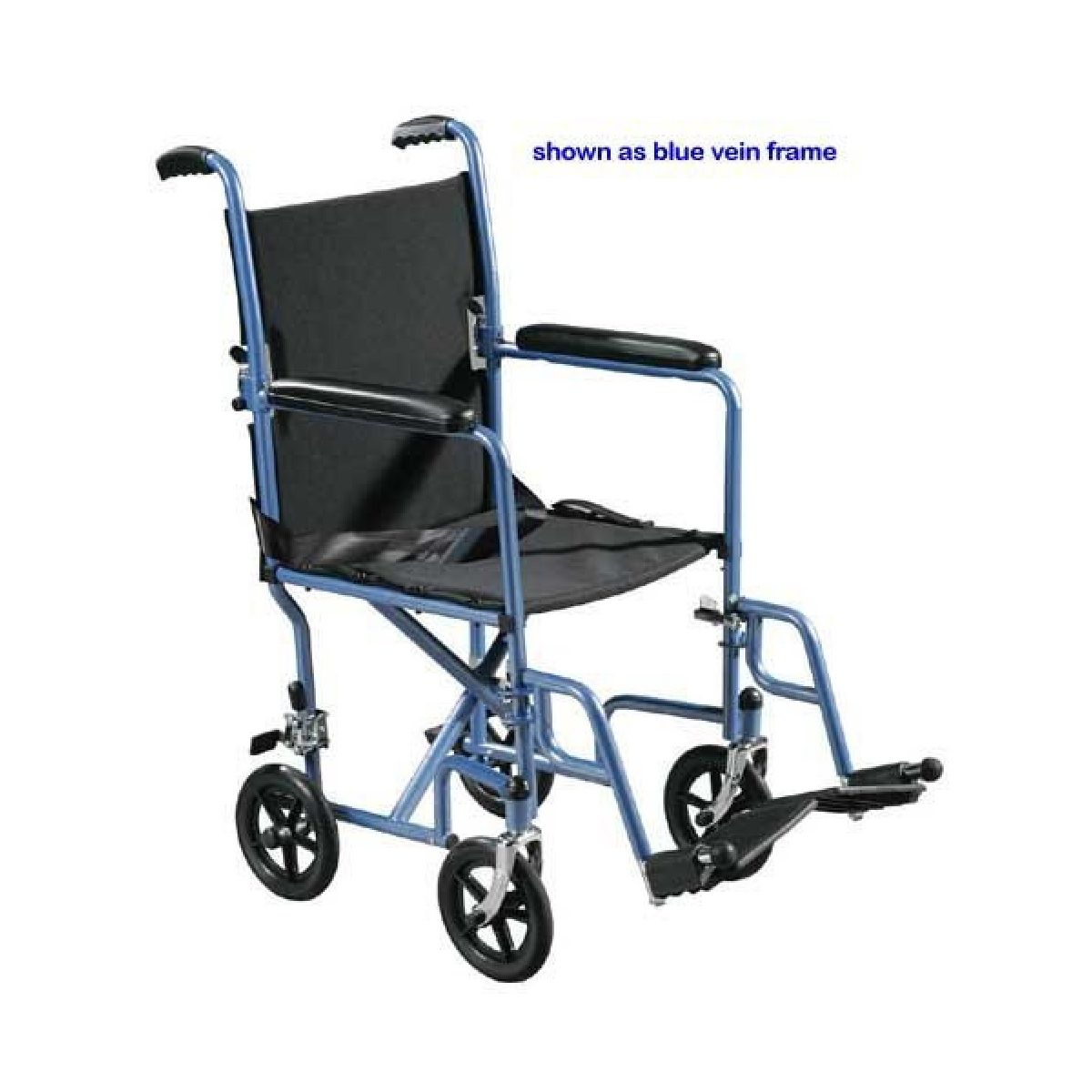 Drive Medical Lightweight Steel Transport Wheelchair, Fixed Full Arms, 17" Seat