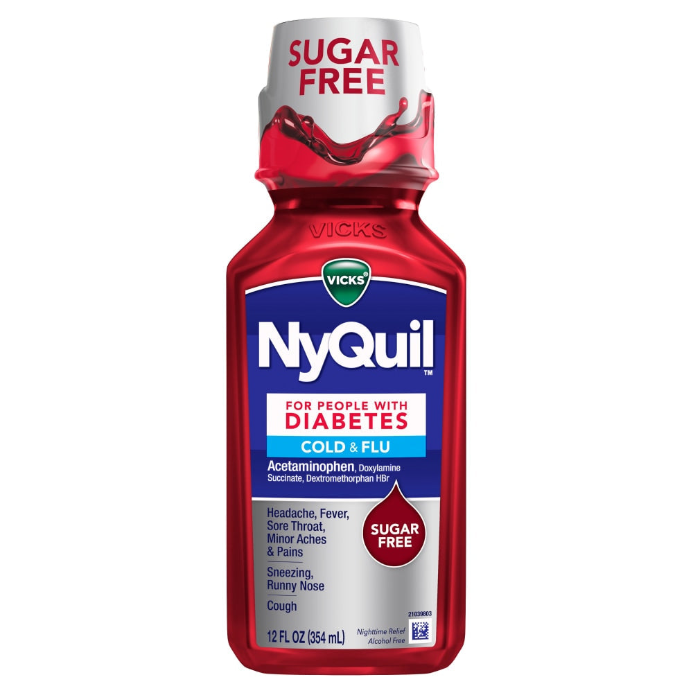 Vicks Nyquil Cold & Flu, Sugar Free 12 Fl Oz