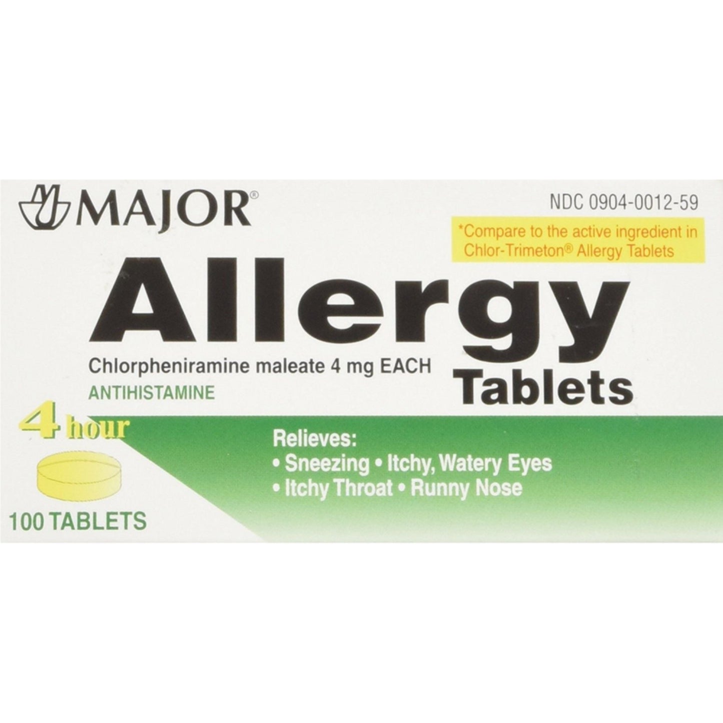 Major Allergy Chlorpheniramine 4 Mg Tablets