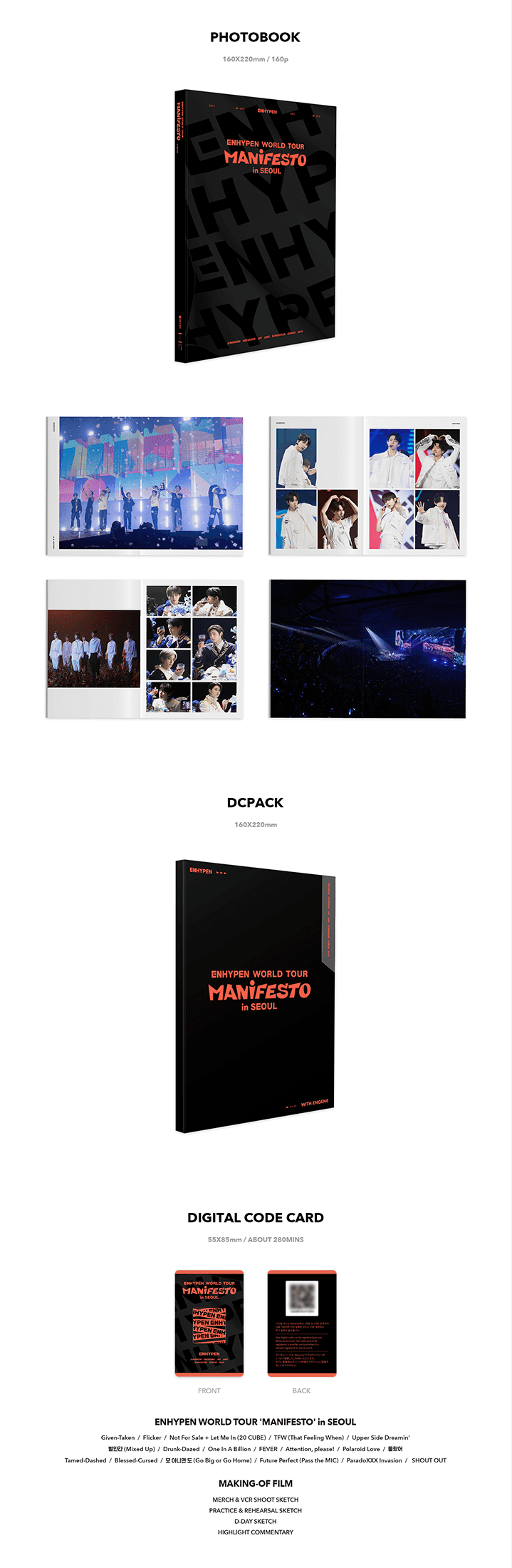 ENHYPEN World Tour - Manifesto In Seoul Digital Code + DVD