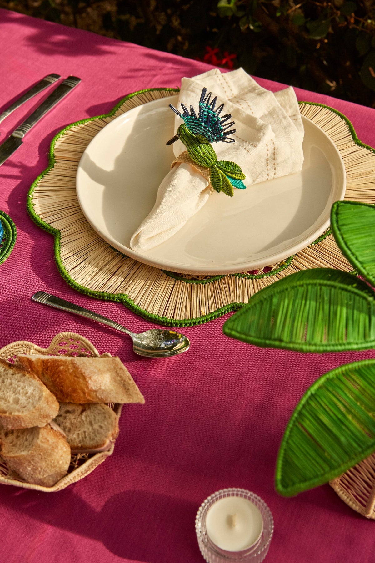 S/2 Breezy Placemat Green/Natural