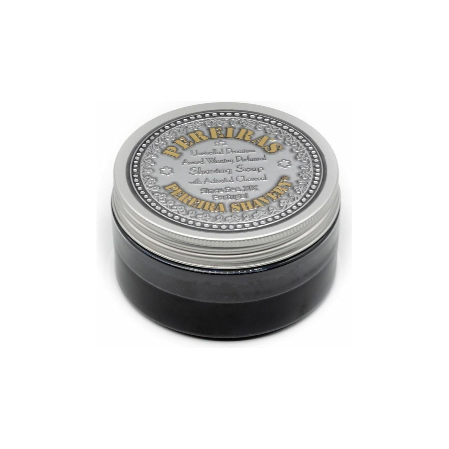 Pereira Shavery KIT: Green Unbreakable Bowl + Orange And Cinnamon With Activated Charcoal In Aluminum Dish Shaving Soap