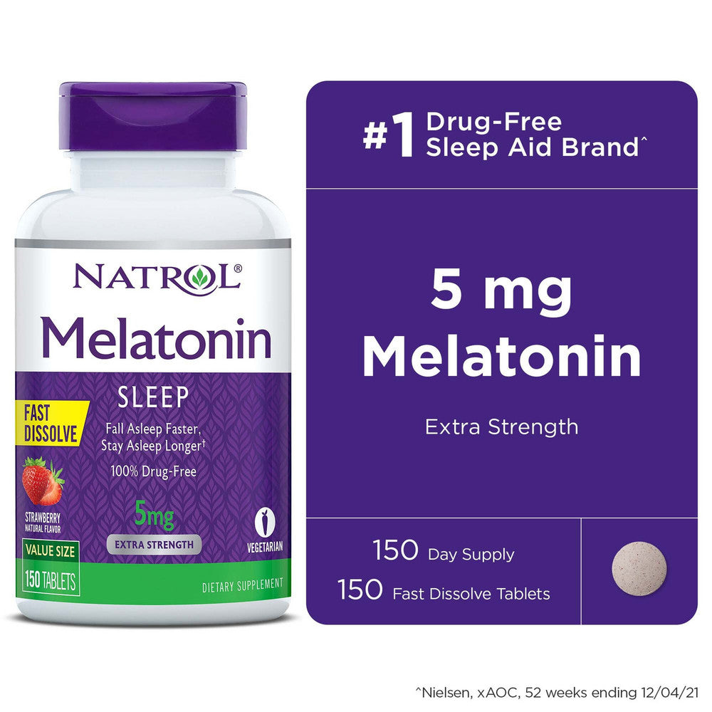 Natrol Fast Dissolve Tablets Strawberry Flavor 5 Mg Melatonin