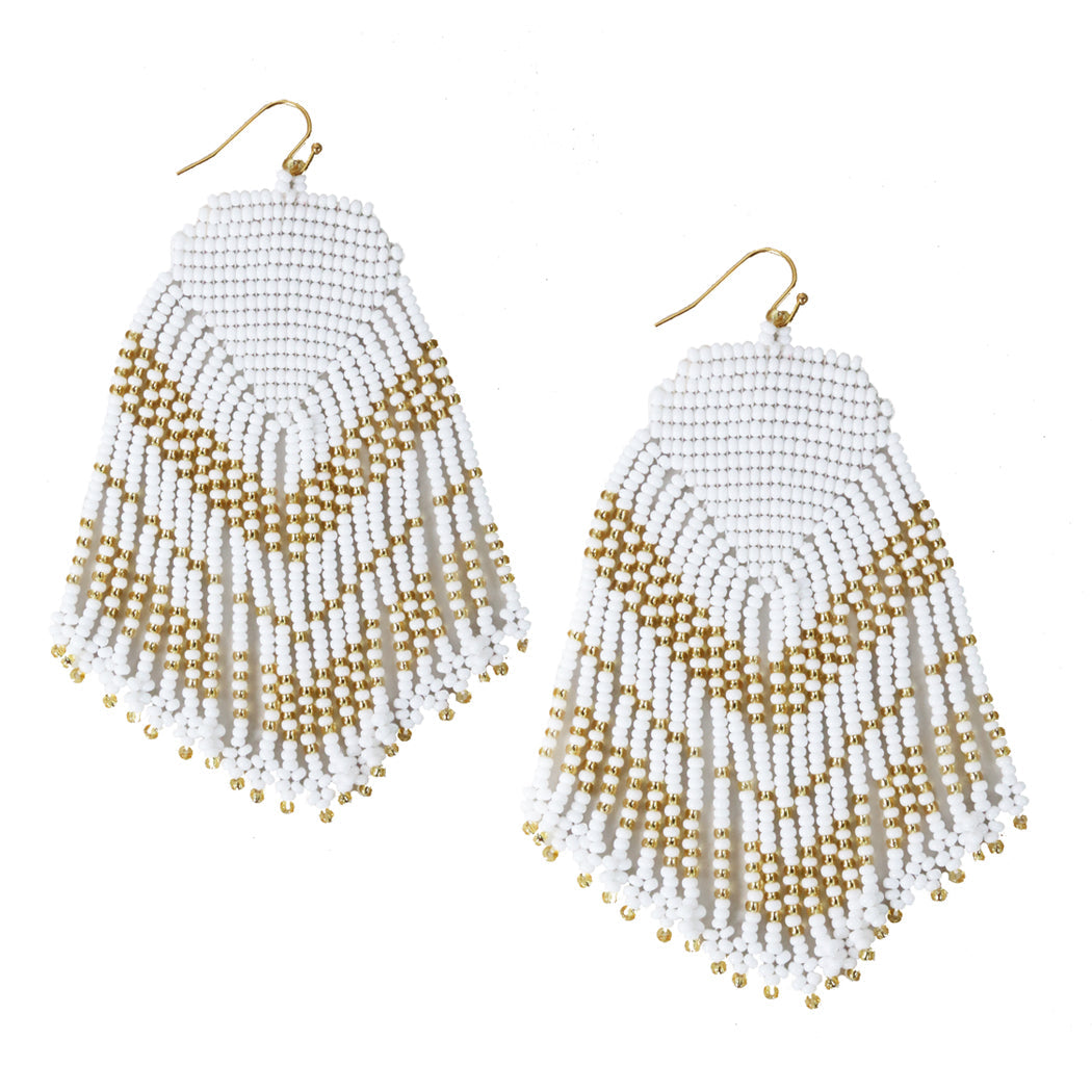 White Curtain Earrings