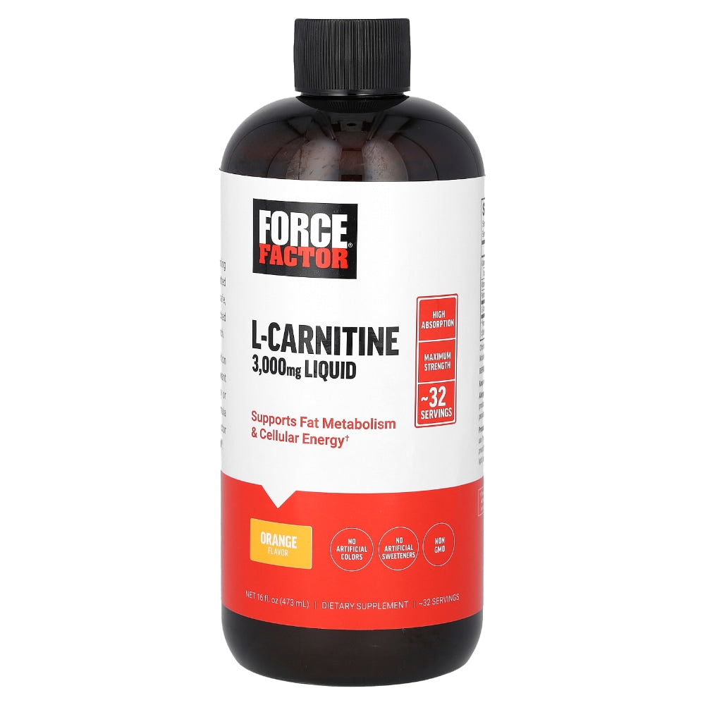 Force Factor L-Carnitine Liquid Orange 3 000 Mg - 16 Fl Oz (473 Ml)