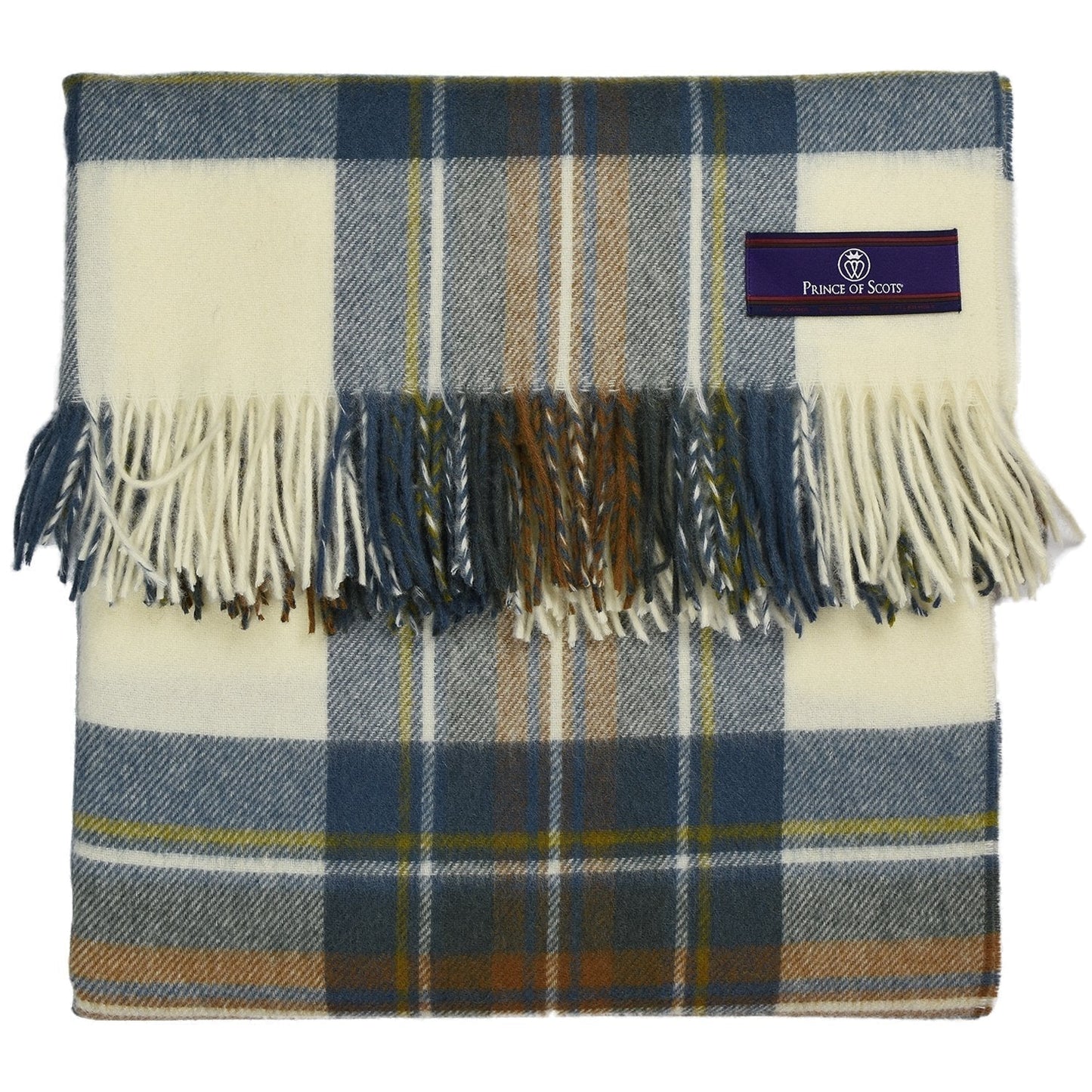 Highland Tartan Tweed Merino Wool Throw - Muted Blue Stewart