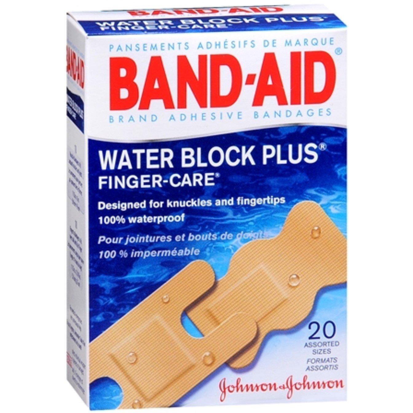 Band Aid Water Block Plus Adhesive Bandages, Finger Care, Assorted