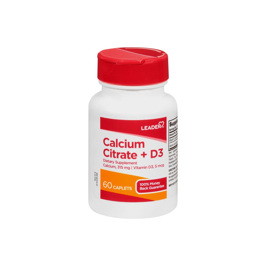Leader, Calcium Citrate + D3, Caplets