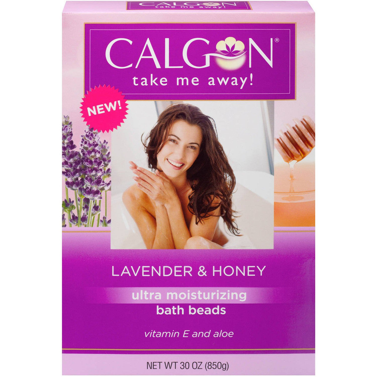 Calgon Bath Beads, Ultra Moisturizing, Lavender & Honey 30 Oz
