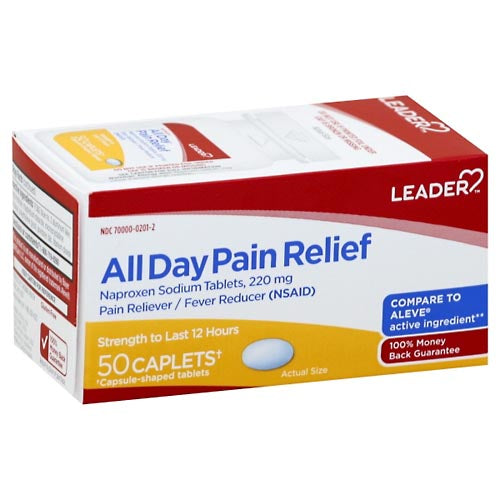 Leader, All Day Pain Relief, 220 Mg, Caplets