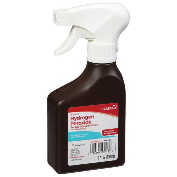 Leader Hydrogen Peroxide 3% Solution Spray Bottle 8 Oz