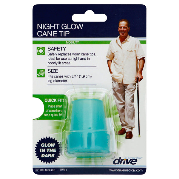 Drive Medical 43 2653 Glow In The Dark Cane Tip 3/4" Blue