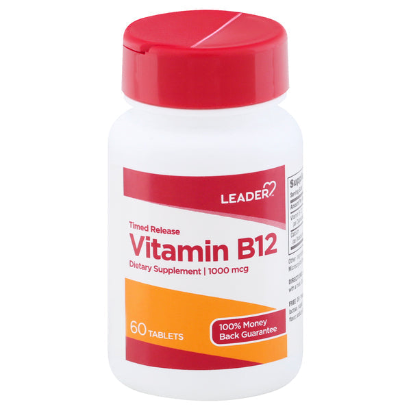 Leader Vitamin B-12 1,000mcg Extended Release Tablets 60 Ct