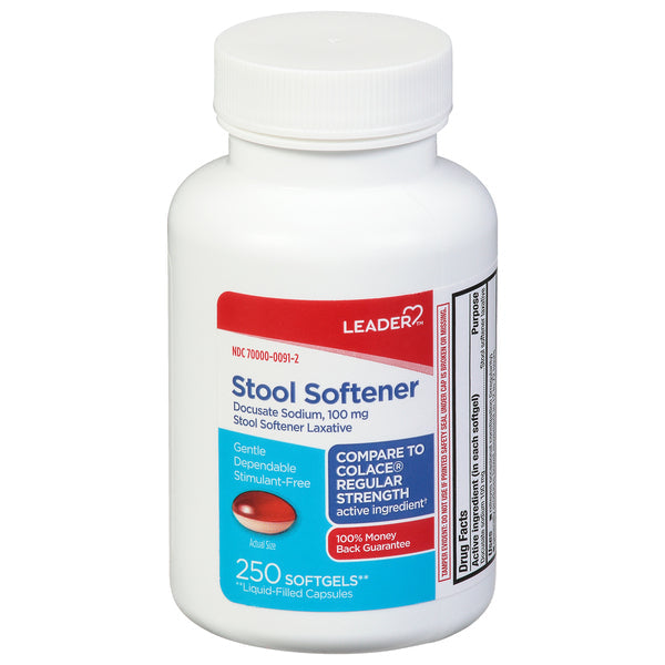 Leader, Stool Softener, 100 Mg, Softgels